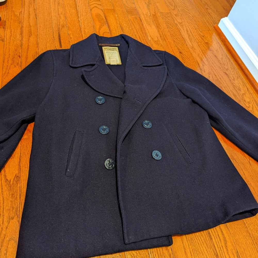 Abercrombie and Fitch blue women's pea coat